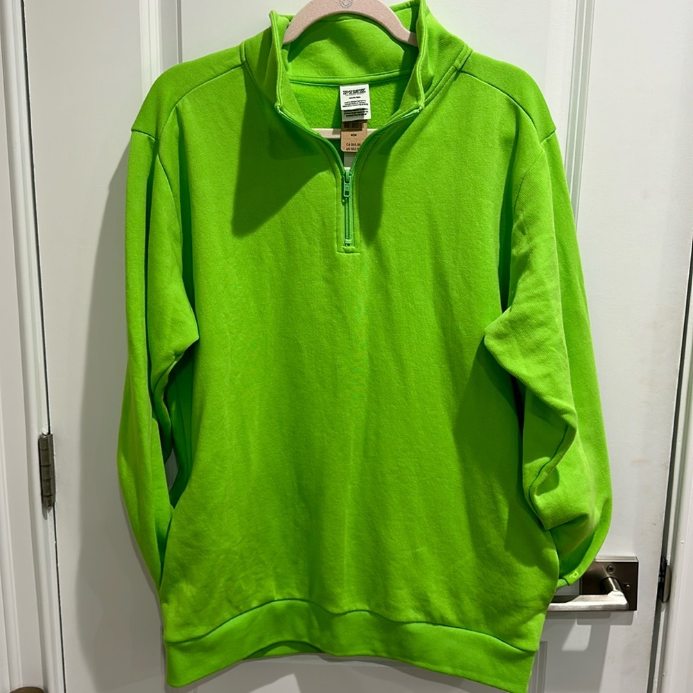 Pink By Victoria Secret green long sleeve sweatshirt with pockets NWT
